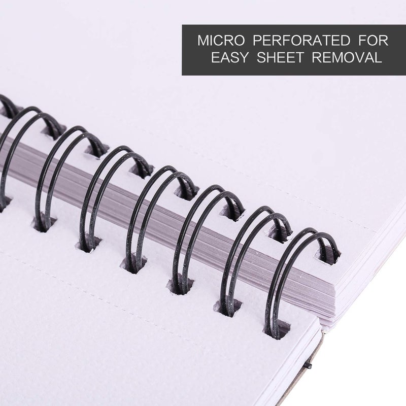 BB Bachmore Bachmore Sketchpad 9X12 Inch (57lb/85g), 100 Sheets of Spiral Bound Sketch Book for Artist Pro & Amateurs | Marker Art, Colored Pencil - Image 2